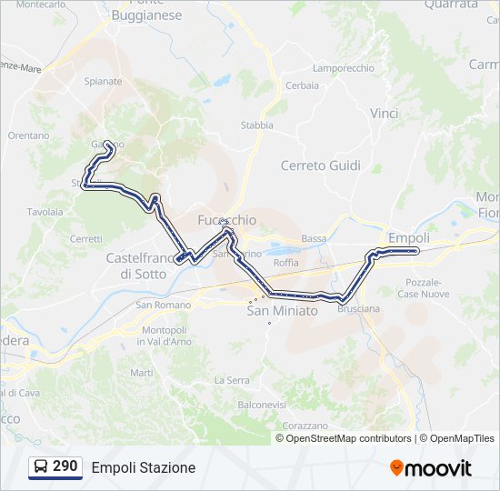 290 bus Line Map