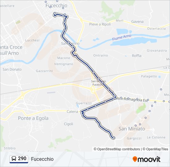 Percorso linea bus 290