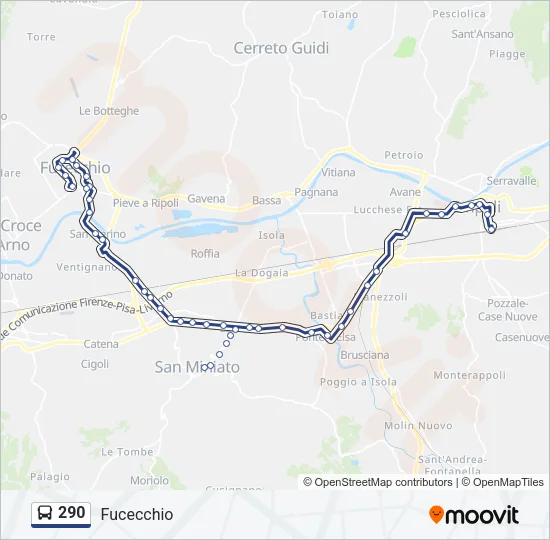 290 Bus Line Map