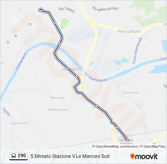 290 Bus Line Map