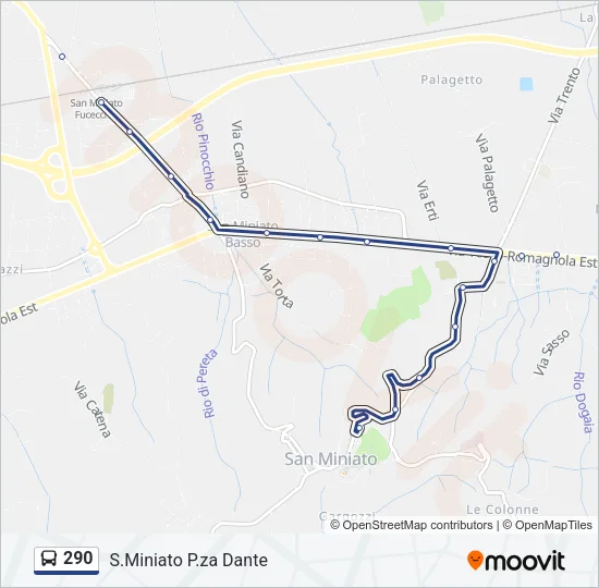 290 Bus Line Map