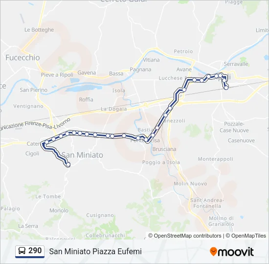 290 Bus Line Map