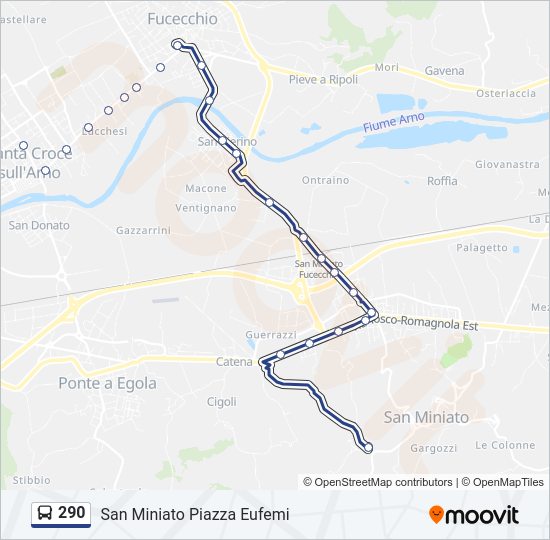 Percorso linea bus 290