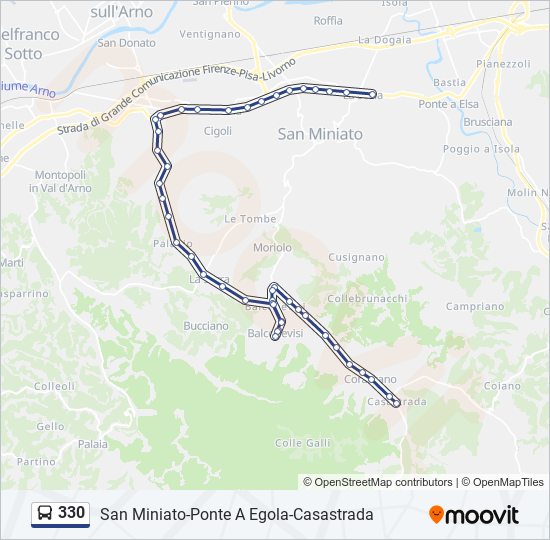 330 bus Line Map