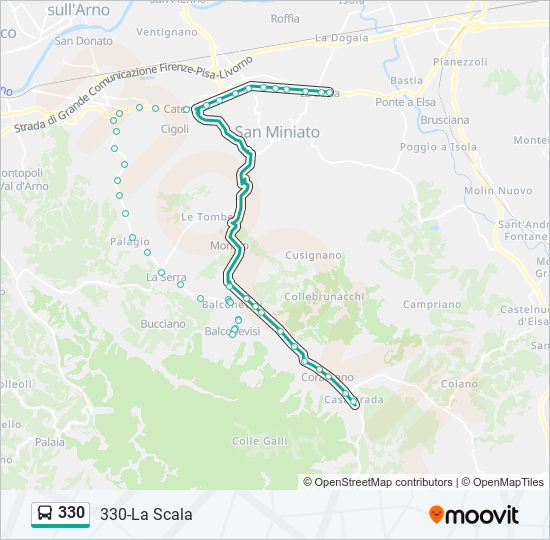 Percorso linea bus 330