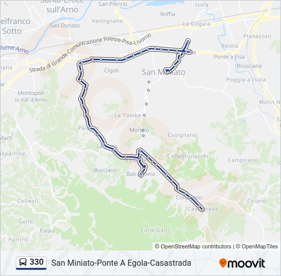 330 bus Line Map