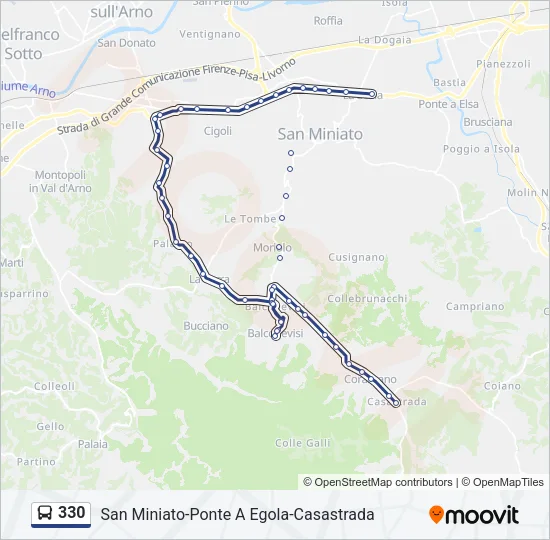 330 Bus Line Map