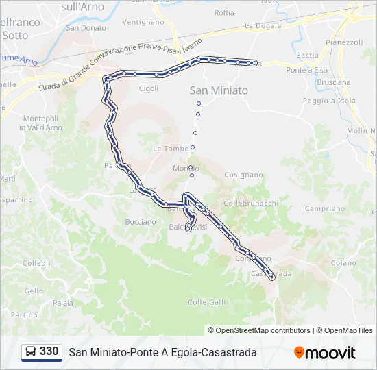 330 Bus Line Map