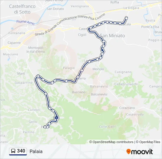 340 Bus Line Map