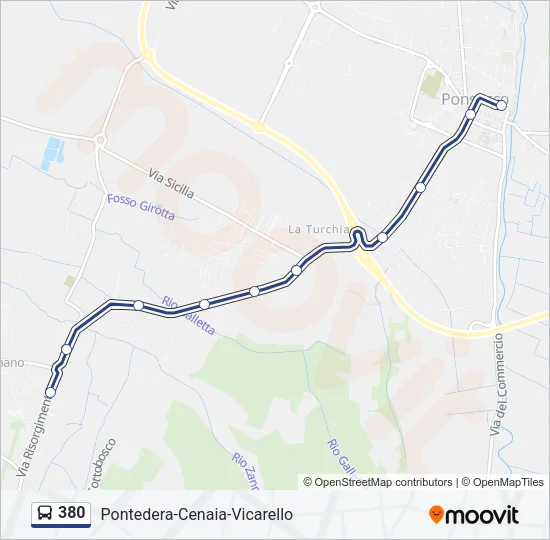 380 Bus Line Map