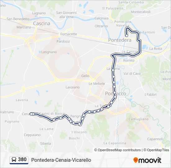 380 Bus Line Map