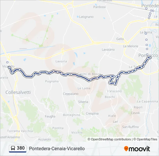 380 Bus Line Map