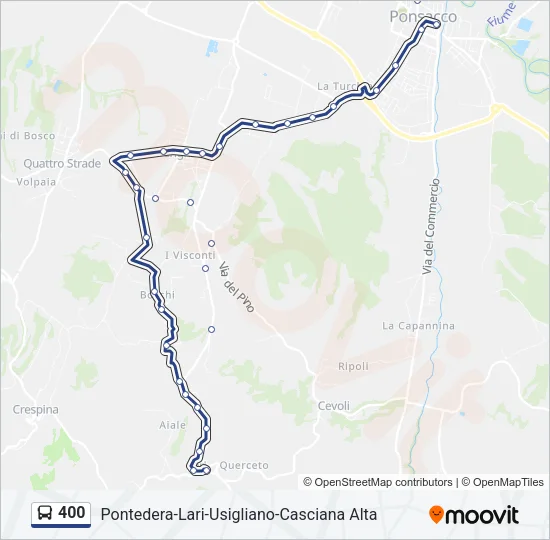 Percorso linea bus 400