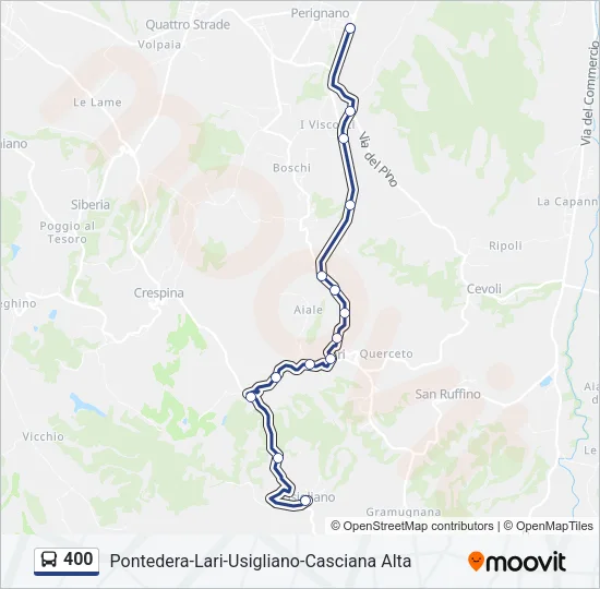 400 Bus Line Map