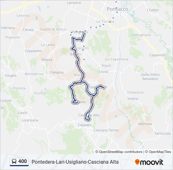 Percorso linea bus 400