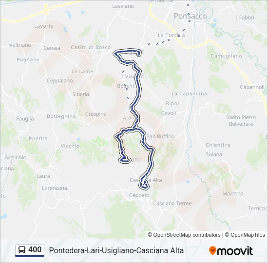 400 Bus Line Map