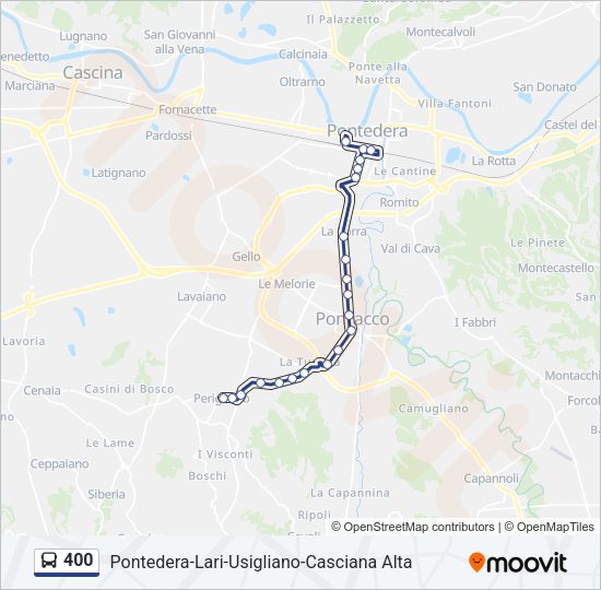 400 Bus Line Map