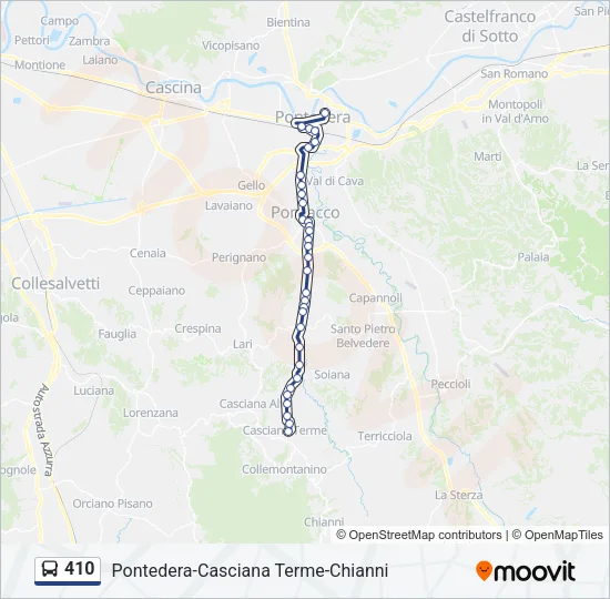 410 Bus Line Map