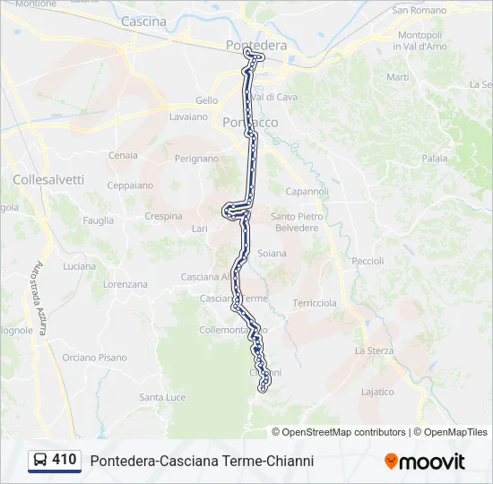 410 Bus Line Map