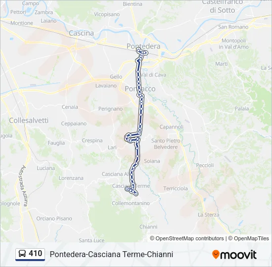410 Bus Line Map