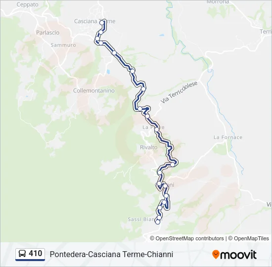 Percorso linea bus 410