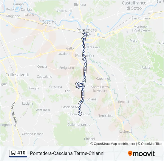 410 Bus Line Map