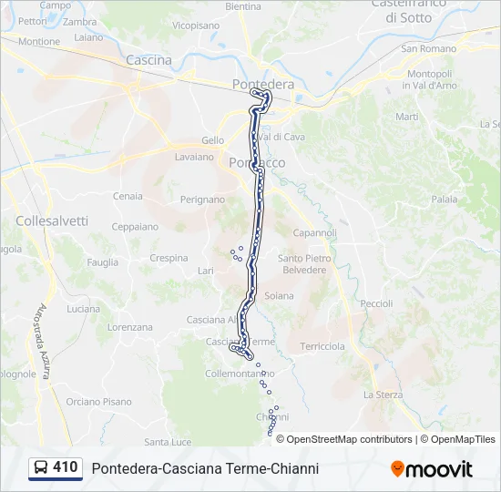 410 Bus Line Map