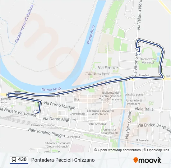 430 Bus Line Map