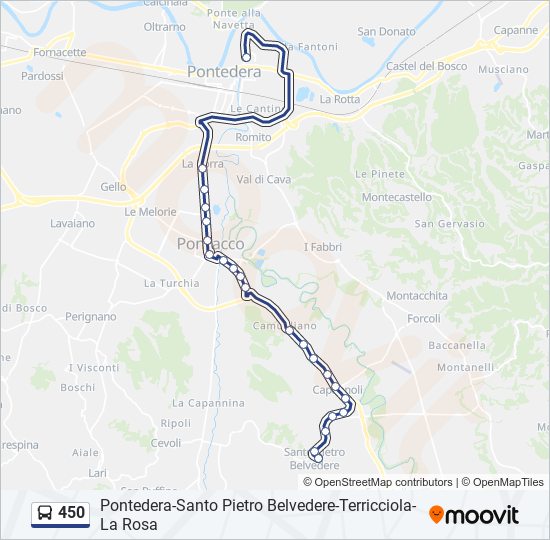 Percorso linea bus 450