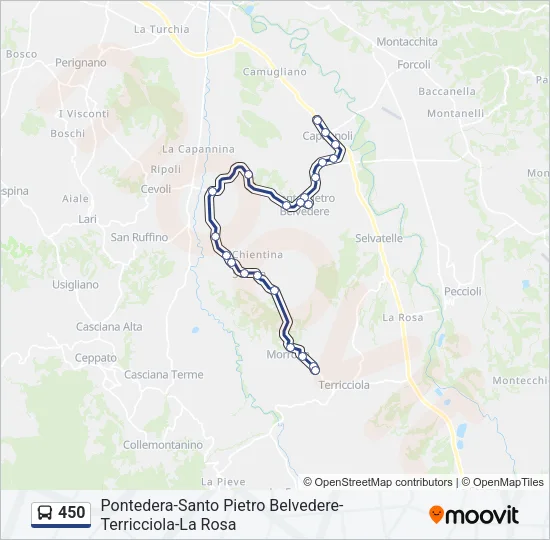 Percorso linea bus 450