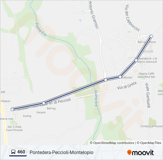 Percorso linea bus 460