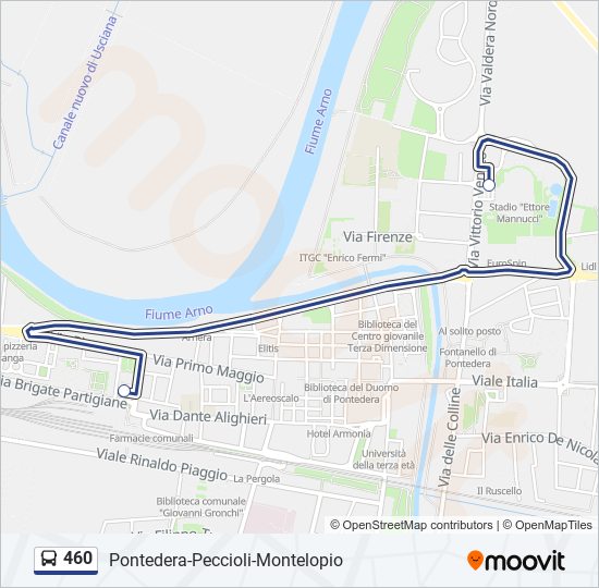 Percorso linea bus 460