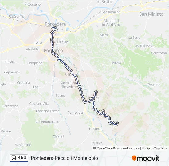 Percorso linea bus 460