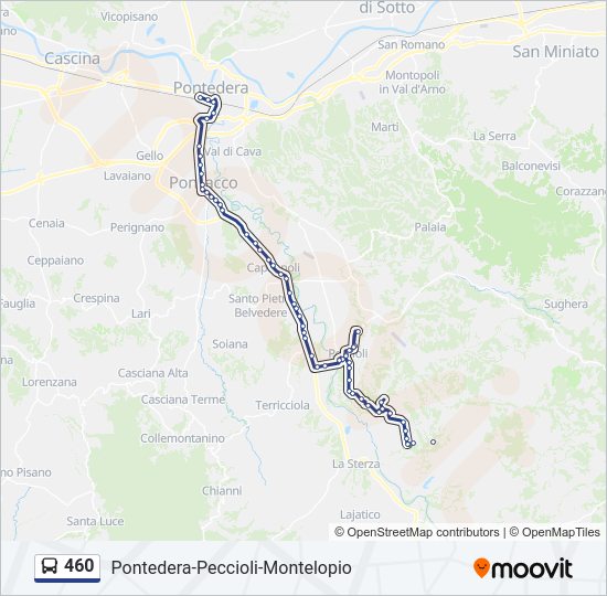 Percorso linea bus 460