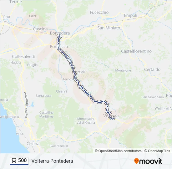 500 Bus Line Map