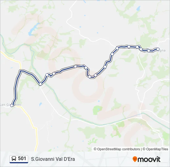 501 Bus Line Map