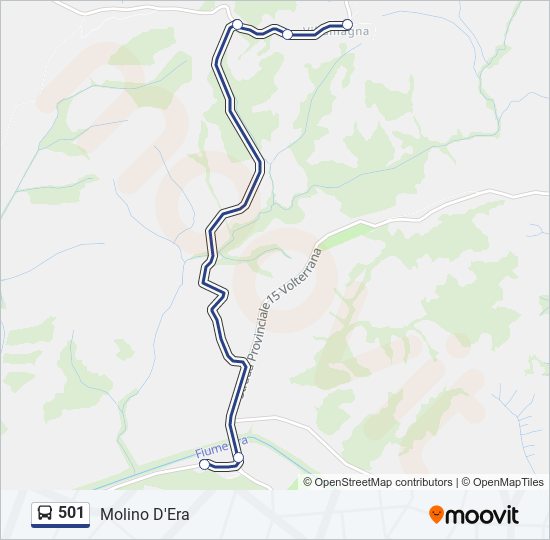 501 bus Line Map