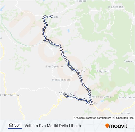 501 bus Line Map