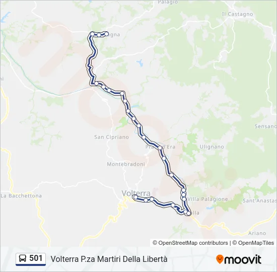 501 Bus Line Map