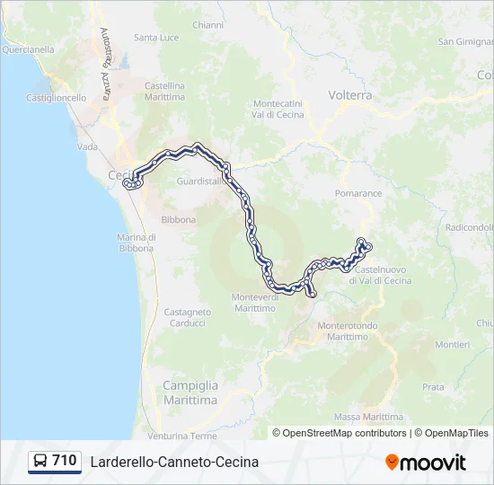 710 Bus Line Map