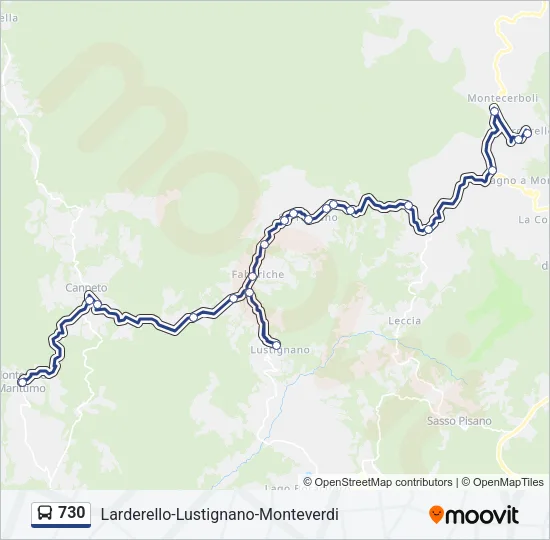 730 Bus Line Map
