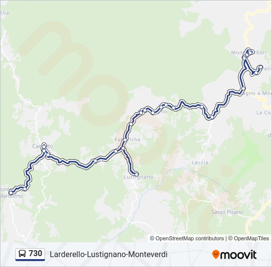 Percorso linea bus 730