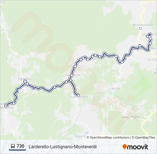 730 Bus Line Map