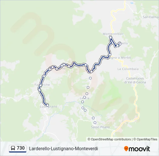 730 Bus Line Map