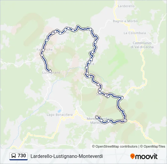 730 Bus Line Map