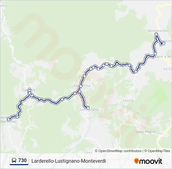 730 Bus Line Map