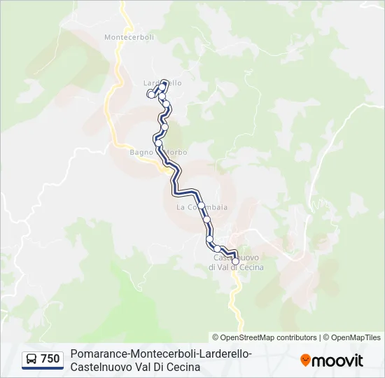 750 Bus Line Map