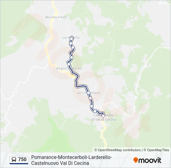 750 Bus Line Map