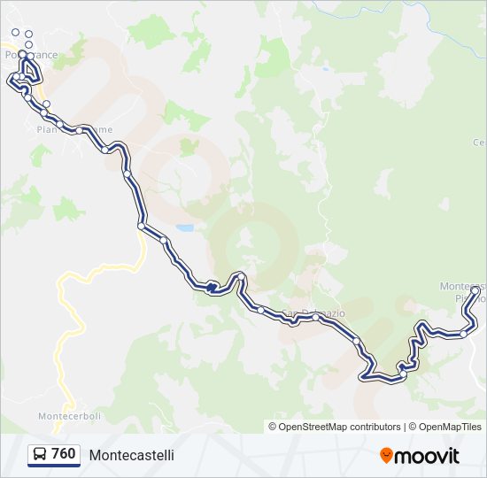 Percorso linea bus 760