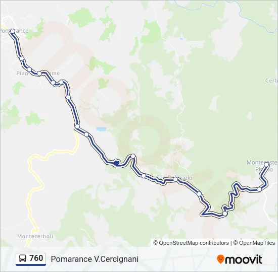 760 Bus Line Map